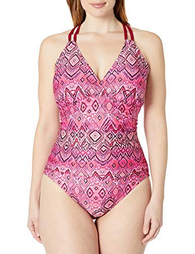 La Blanca Women's Underwire Double Strappy Back One Piece Swimsuit, Pink//The Idealist, 10