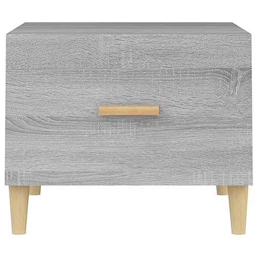 Table d'appoint en bois gris Sonoma de qualité supérieure avec pieds eucalyptus - 8