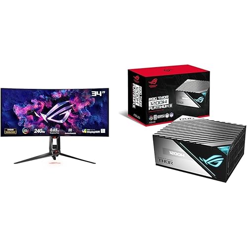 ASUS ROG Swift 34” 800R Curved 240Hz 0.03ms Gaming Monitor & 1200W Platinum II Power Supply Bundle