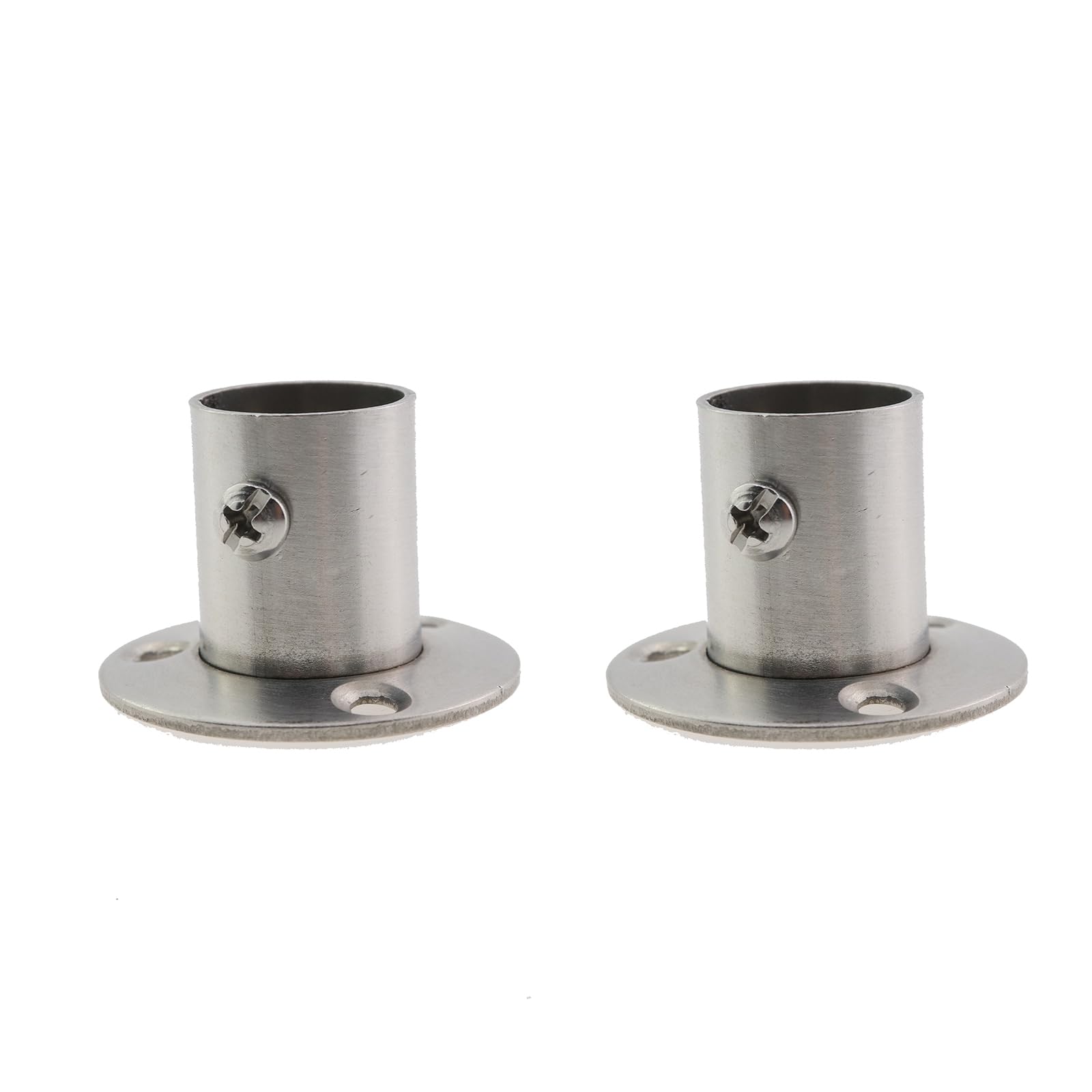 ZHYOHEN 2PCS Stainless Steel Wardrobe Rod Holder Socket End 19mm Shower Curtain, Towel Clothes Drying Rod Fixed Pipe Holder Wardrobe Hanging Rod Support Bracket Flange Base