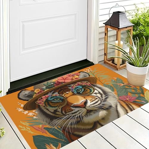 Tapis fleurs tropicales pour une décoration d'entrée colorée