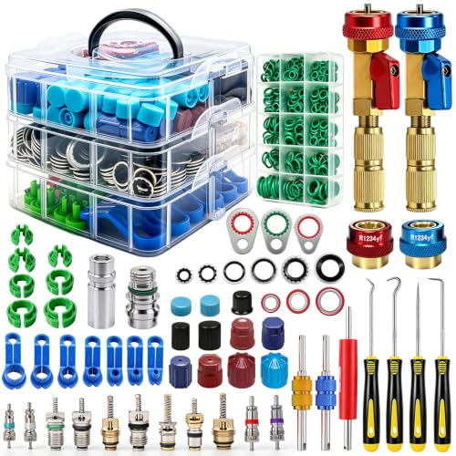 Image of TWTADE 7 Set Car A /C Repair Kit - R134A Valve Core Remover Installer Tool Kit, AC Valve Core & Valve Cap Kit, AC Gasket Seal & O Ring, A /C Fuel Line Disconnect Tool for Air Conditioner System