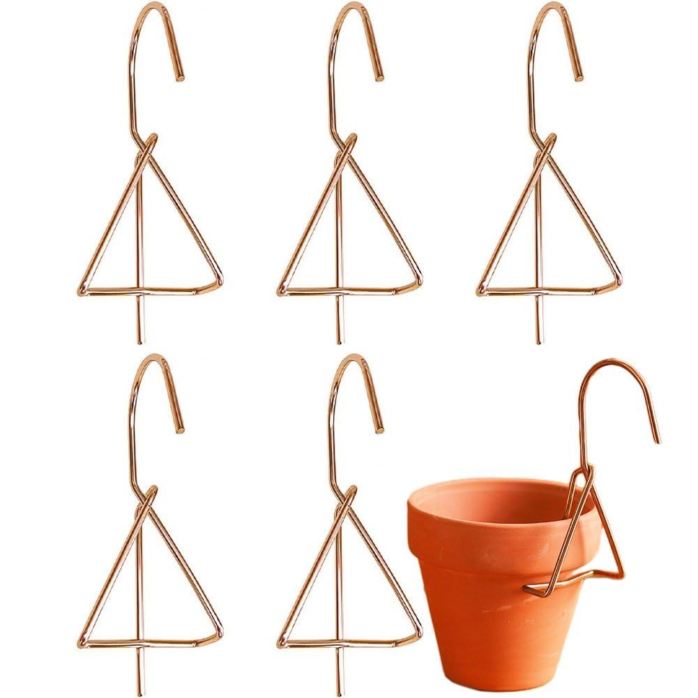 Ganci Per Vasi In Terracotta, Ganci Per Vasi Di Fiori, Ganci Per Piante Da Parete In Metallo Per Piante Da Giardino Oro Rosa~p124691849