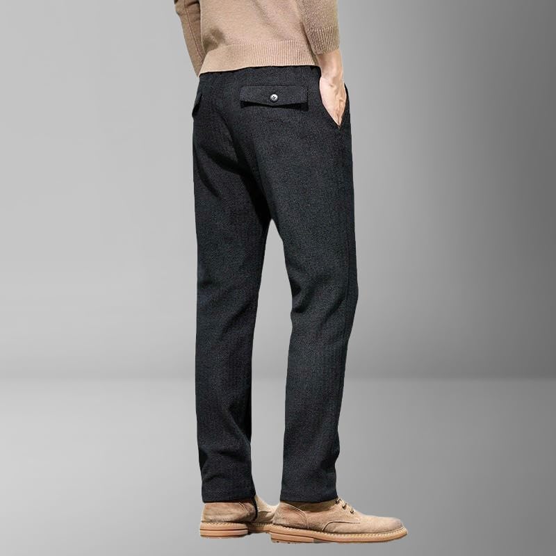 Men's Warm Winter Herringbone Business Casual Pants4