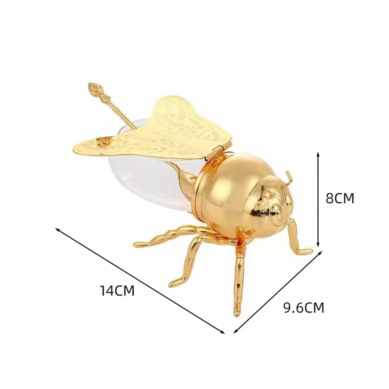 Lujoso tarro de miel de abeja, recipientes creativos de metal para miel, tarro de miel y juego de cucharón para la cocina del hogar, moderno recipiente de cristal de jarabe de miel para regalo de alma