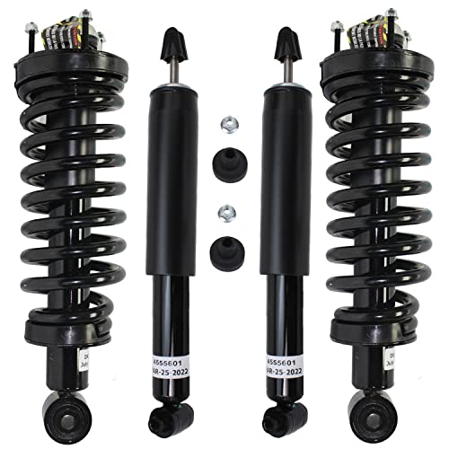 Image of Detroit Axle - 4pc Struts Shocks Absorbers for 2003-2011 Ford Crown Victoria Lincoln Town Car Mercury Grand Marquis, 2 Front Struts & Coil Spring 2 Rear Shocks Absorbers Replacement Suspension Kit