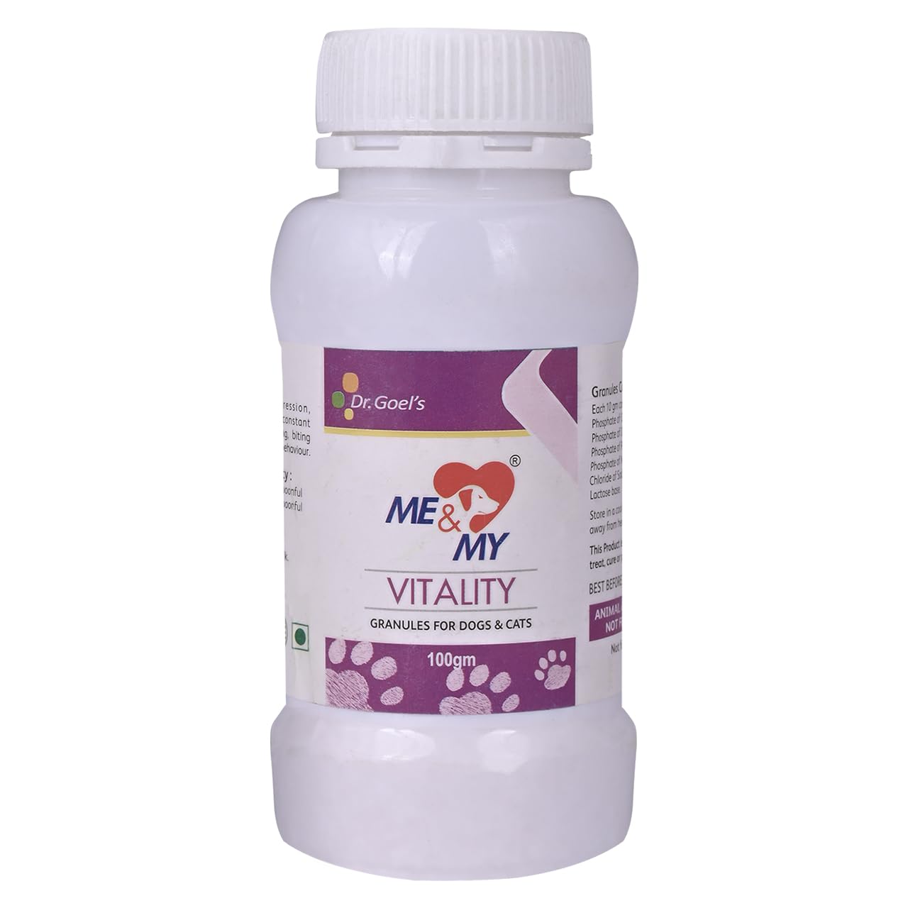 Dr. Goel�s Me & My Vitality Pets Granules Supplement for Dogs & Cats Helpful in Depression Nervousness Troubles Free of Side Effects (100gm) (B0C7VRQYFH) Amazon Price History, Amazon Price Tracker