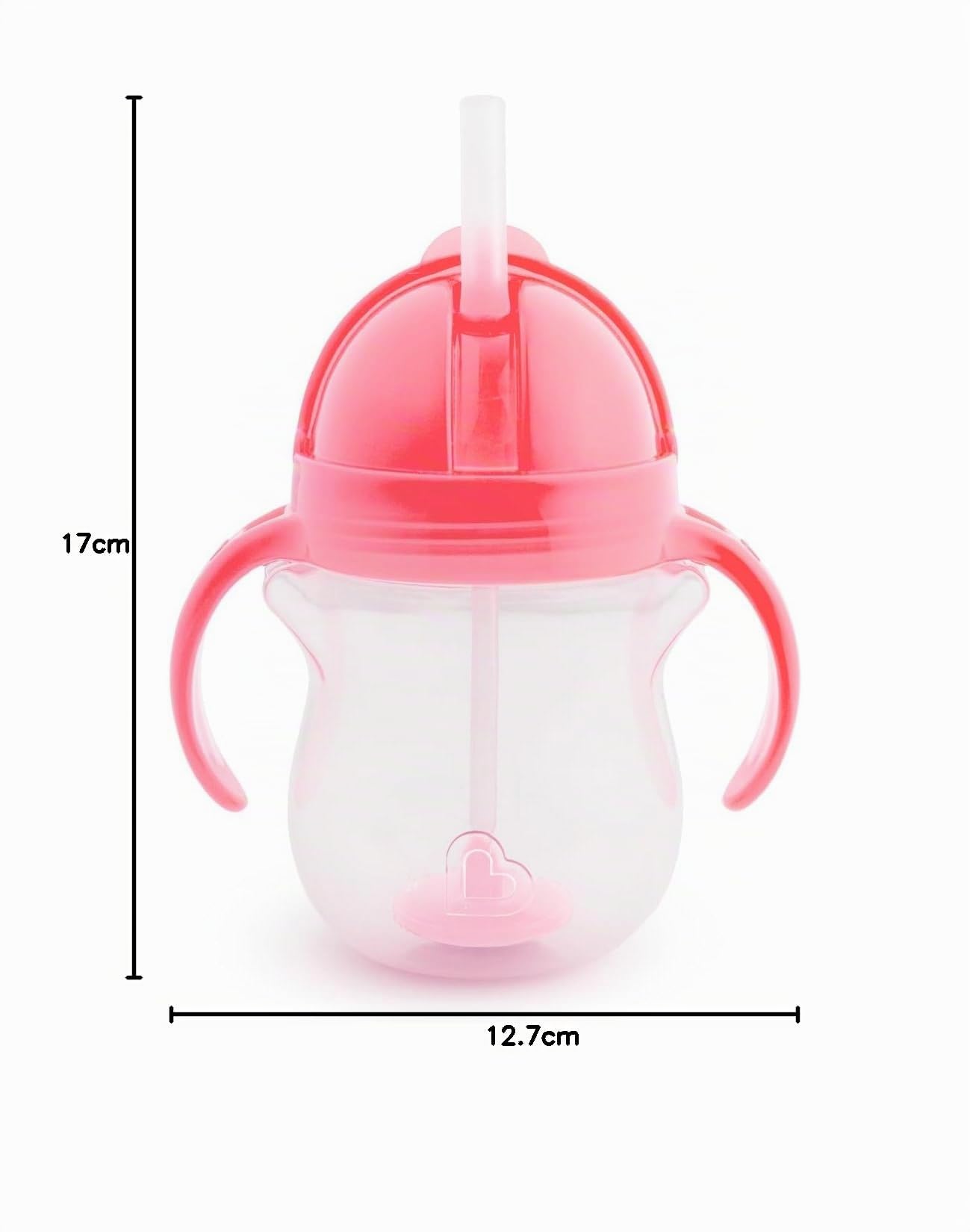 Munchkin Gobelet à paille Click Lock avec paille lestée, sans BPA, anti-fuite, passe au lave-vaisselle, 207 ml, rose