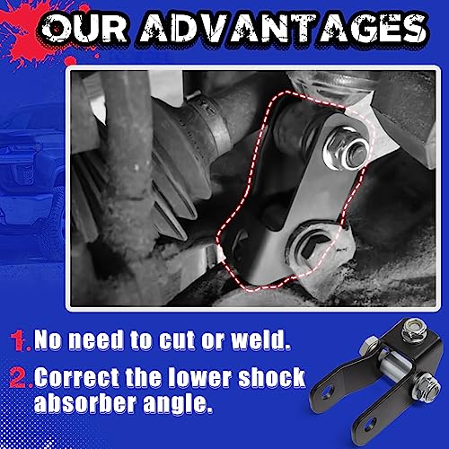 Image of KSP 2 inch-4 inch Front Shock Extenders Fit 1988-1999 Chevy GMC K1500 K2500 4WD, Shock Extension Kit for 1992-1999 Chevy GMC K1500 K2500 Suburban 4WD, Shock Extension Brackets Mount for Tahoe Yukon 4WD