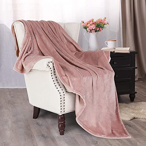 Exclusivo Mezcla Fleece Throw Blanket For Couch, Sofa And Bed, Super Soft Blankets And Warm Throws, Cozy, Plush, Lightweight (50X60 Inches, Dusty Pink) #TOP12