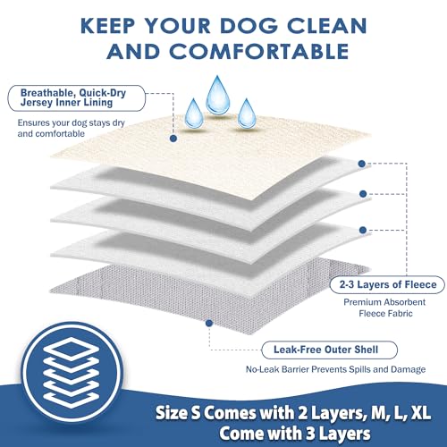 Image of 5 Pack Dog Diapers Male Reusable Belly Bands Washable for Smile Male Dogs, High Absorbency for Puppy & Doggy, Size XS