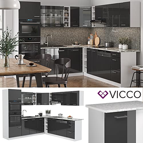 Vicco Küchenzeile Einbauküche Küchenschränke R-Line Weiß Küchenmöbel - Image 3