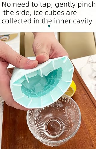Bandeja de cubitos de hielo de silicona 3D azul miniatura 6