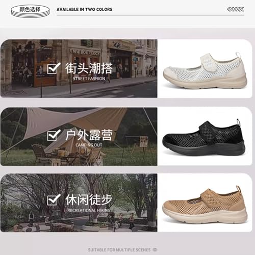 Women's Breathable Mesh Mary Jane Walking Shoes Adjustable Hook and Loop Lightweight Nurse Work Flats Daily Non-Slip Mom Casual Shoes3