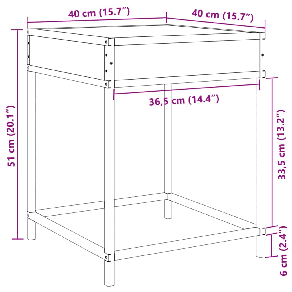 vidaXL Tavolino da Salotto con LED Infinity Rovere Sonoma 40x40x51 cm