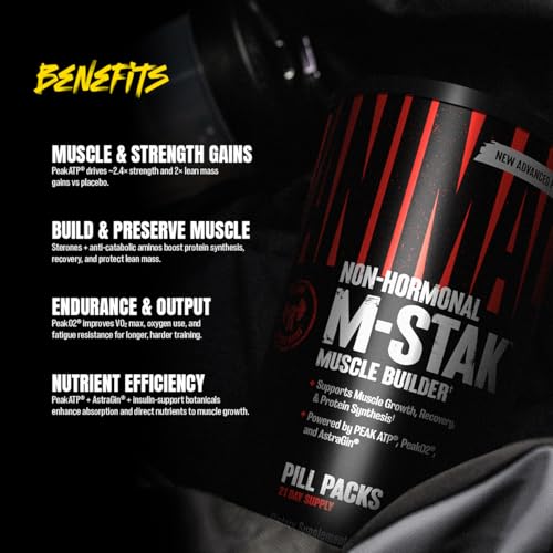 Animal M-Stak - Muscle Builder and Anabolic Mass Gainer Supplement for Bodybuilding - Lean Muscle Growth, Amino Complex and Pre Workout Energy, 21 Packs - Image 4
