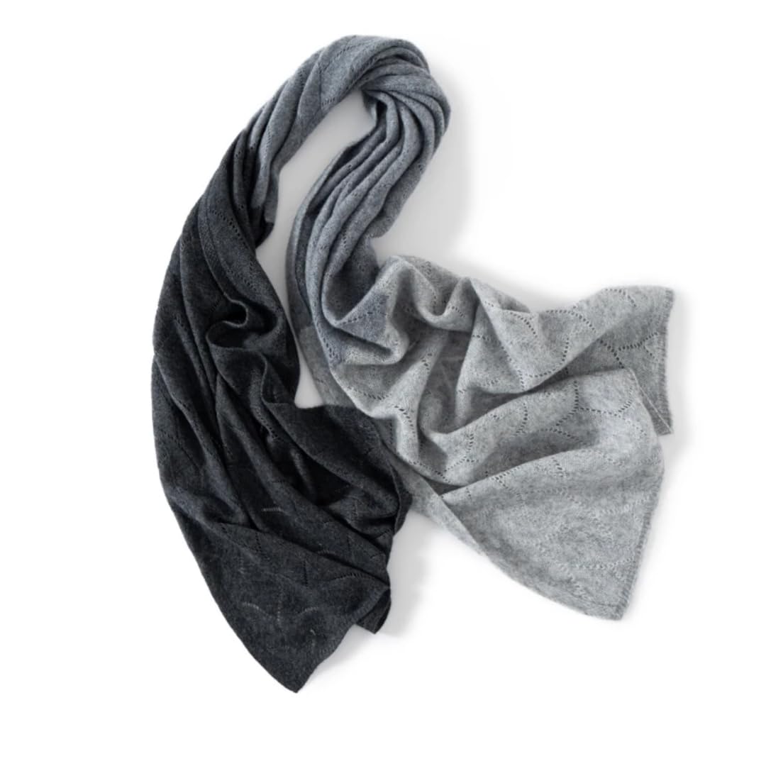 Schal Damen Kaschmir Damen Zweifarbig Cut-Out Schal Und Schal Wärme Farbverlauf Gestrickte Multifunktionsweste Paarhals