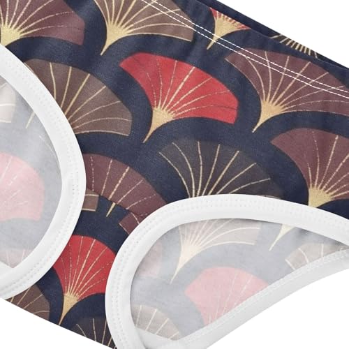 Soft Girls' Panties Organic Cotton Toddler Underwear for Kid Elegant Black and Red in Sizes 2T,3T, 4T, 5T, 6Y and 8Y4