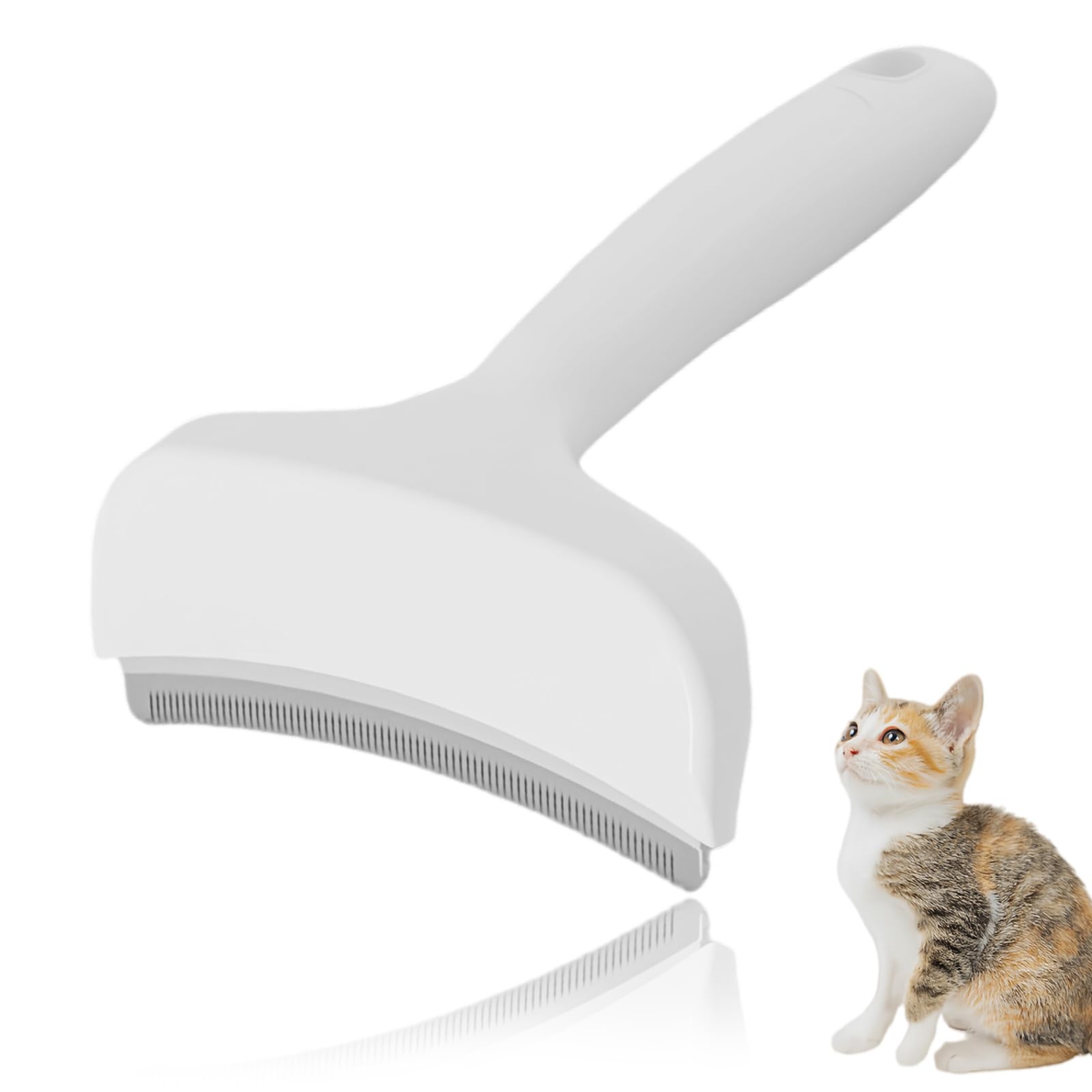 White Cat Brush For Short Haired Cats, Cat Hair Brushes and Undercoat Brush Cats Undercoat Brushes, Pet Hair for Short Hairs Dog Grooming Suitable for Pet 10.7cm×14.6cm