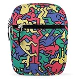 サッチェル キース ヘリング クロスボディバッグ ショルダー 小さな小銭入れ メッセンジャー ミニサッチェル 向けバッグ ウエスト 大容量 レディース カジュアル メンズ 軽量 多機能 デート 手提げ