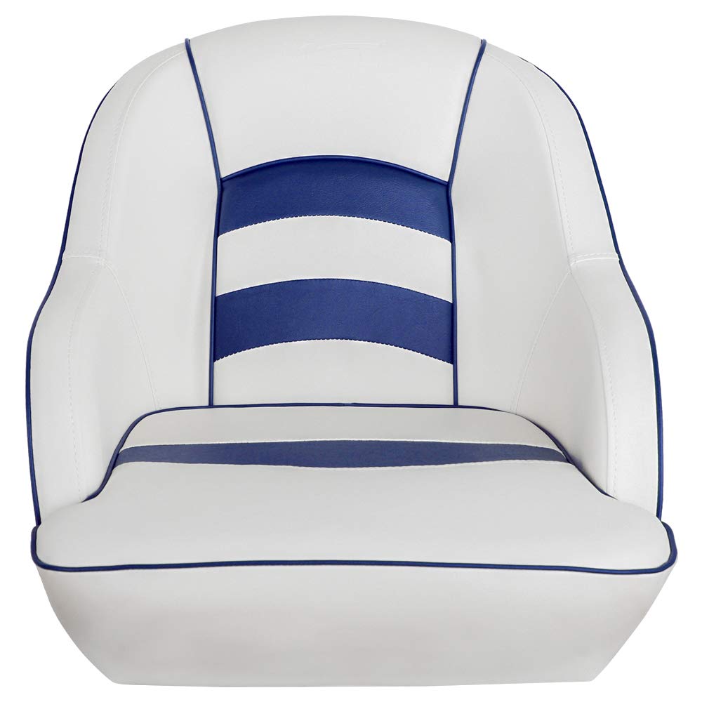 MSC Bucket Pontoon Boat Seat (White/Blue)