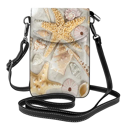 Sac à bandoulière pour femme motif étoile de mer et coquillages taille unique