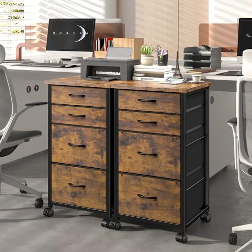Image of DurayLoly 4-Drawer Rolling File Cabinet Fits A4 Letter Size For Home Office