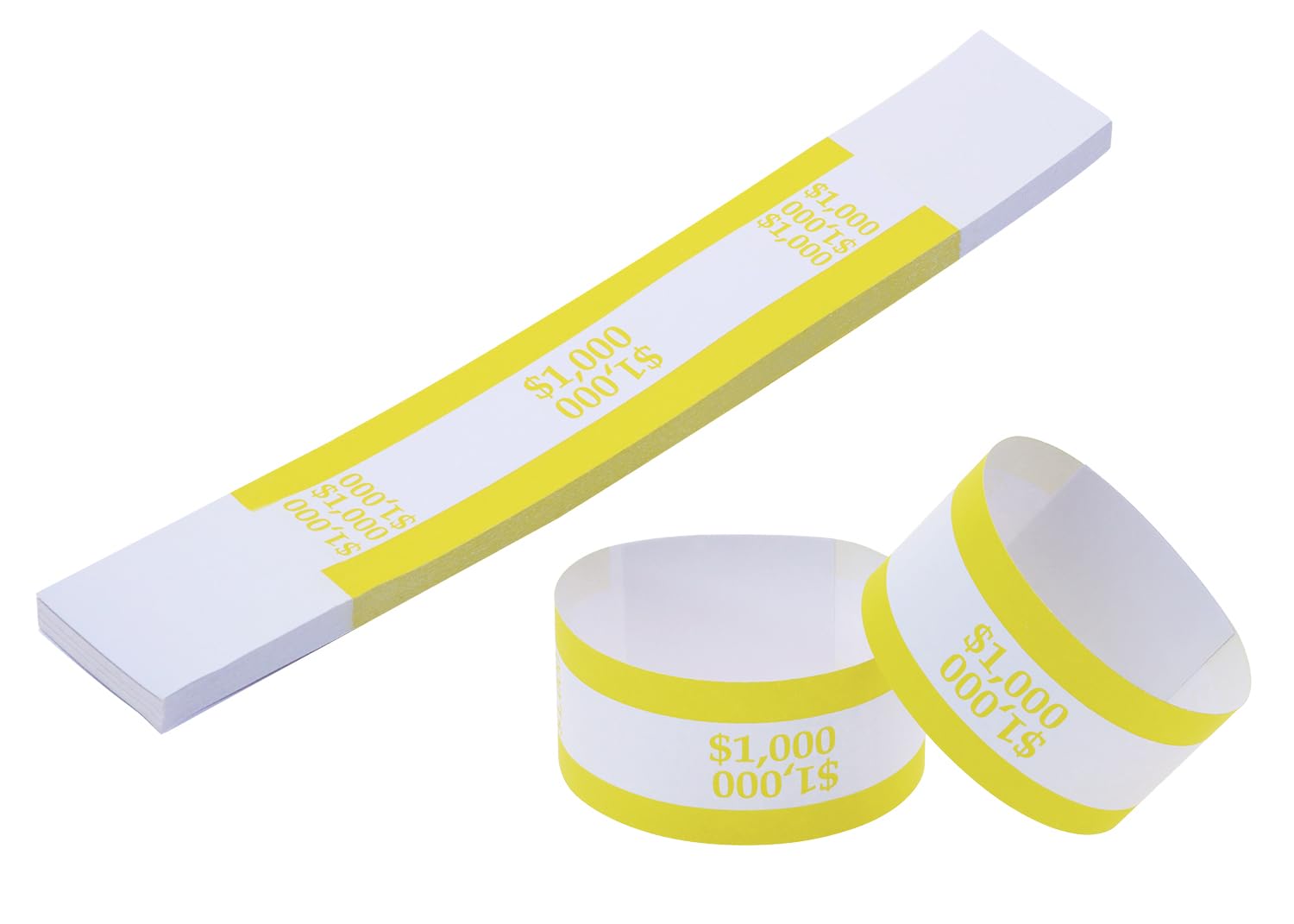 ONLYKXY 50pcs Self Sealing Cash Currency Straps Money Paper Bands Bill Wrappers Tape for Bank Supermarket Currency Organize Cash Dollar Wraps