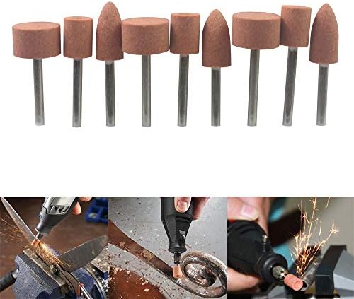 Carving Expert 9pcs Abrasive Mounted Stone For Dremel Rotary Tools Grinding Stone Wheel Head Dremel Accessories 1/8 Inch Shank