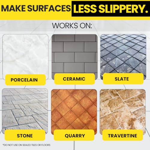 Image of Anti Slip Tile Treatment (Gal) Non-Slip Floor Treatment for Grip on Stone, Porcelain & Ceramic. Indoor & Outdoor, Residential & Commercial Slip Prevention, Works Fast for Lasting Traction