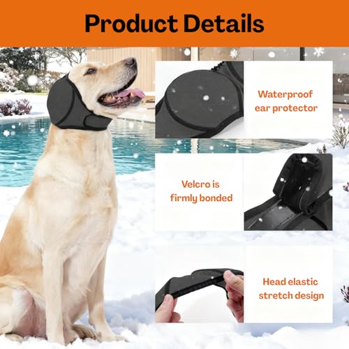 Image of TecoKart Dog Ear Muffs for Noise Protection, Black L Size (Head Circumference 45-60CM, Recommended Weight 30-42.5KG) | Ear Muffs for Dogs Noise Cancelling, Dog Ear Protector for Crackers Sound & Cold