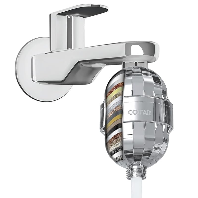 Image of CostarMatter 17 Stage Tap Filter Shower Head for Hard Water, Hard Water Softener for Indian Water Quality, Removes Chlorine & Heavy Metals, Anti Hair Fall Skin Care Shower Filter with 2 Cartridges