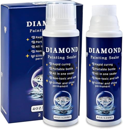 2pcs Diamond Painting Sealer Protectant Brightener(120ml*2), Diamond Art Painting Accessories Glue...
