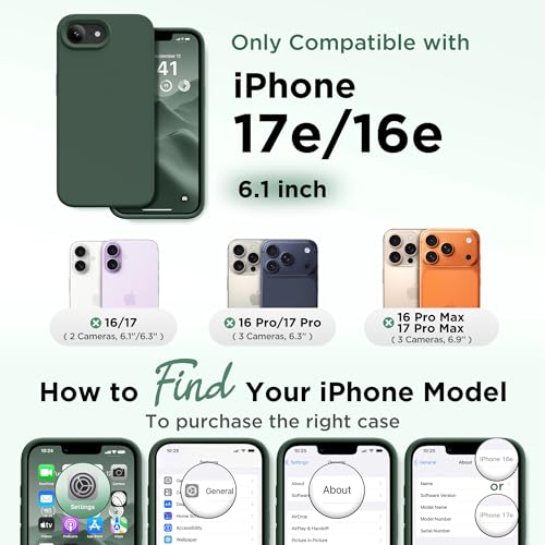 Image of GolbinBox Magnetic for iPhone 17e /16e Case, Silicone Cover, Army Green