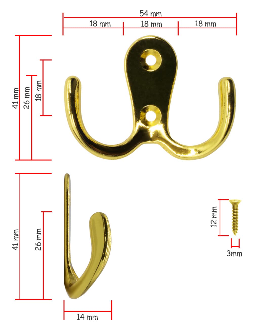 Ganci Per Guardaroba Vintage In Ferro - Set Da 6 Pezzi, Doppi, Per Asciugamani E Cappelli - Foto 9