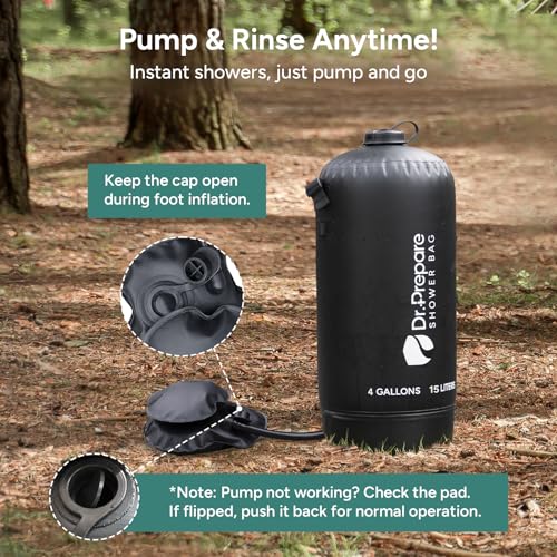 DRPREPARE-Camping-Shower-4-Gallons5-Gallons-Portable-Camp-Shower-with-Foot-Pump-Dual-Shower-Options-Large-Water-Inlet-Portable-Outdoor-Shower-for-Camping-Beach-Hiking-Climbing