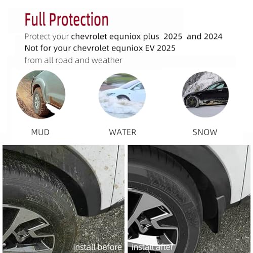 Image of Mud Flaps Kit for 2025 Equinox LT RS ACTIV Accessories 2026 Mud Splash Guard Mud Flap Front and Rear 4pcs (not Fit EV)