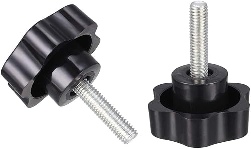 Miniatura 23 de uxcell Pomo de tornillo de sujeción, 1.890 in de diámetro con forma hexagonal de ciruela, perilla de estrella M10 x 1.969 in, rosca macho, 2