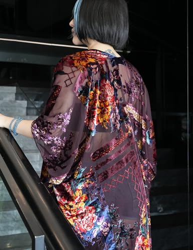 Image of MJ SERECA Women's Casual Long Velvet Kimono