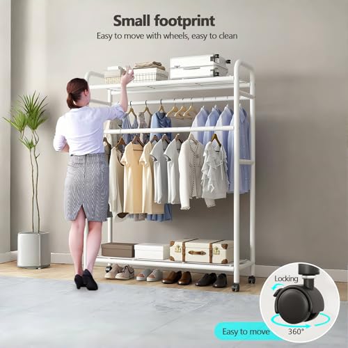 Armarios para dormitorio con perchero de pared resistente y organizador de ropa negro 7