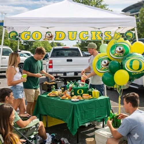 Image of University of Oregon Balloons 3 Pack-2-sided Ducks Mylar Ballons-Havercamp | Set of 3 double-sided Oregon Ducks mylar balloons, perfect for game days, graduations, birthdays, and fan celebrations.