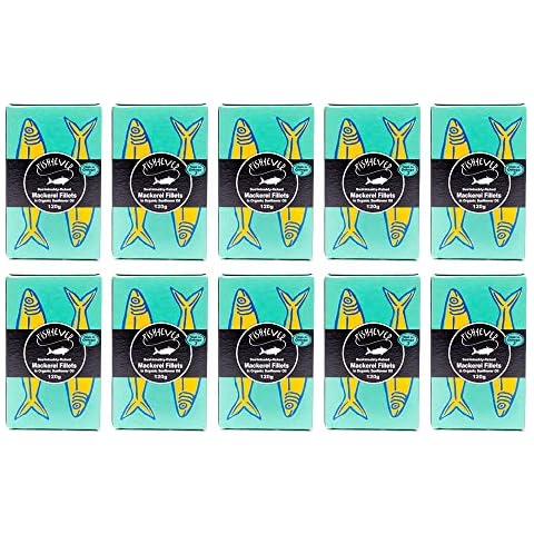 Fish 4 Ever - 10x 125g Mackerel Fillets In Organic Sunflower Oil Cover