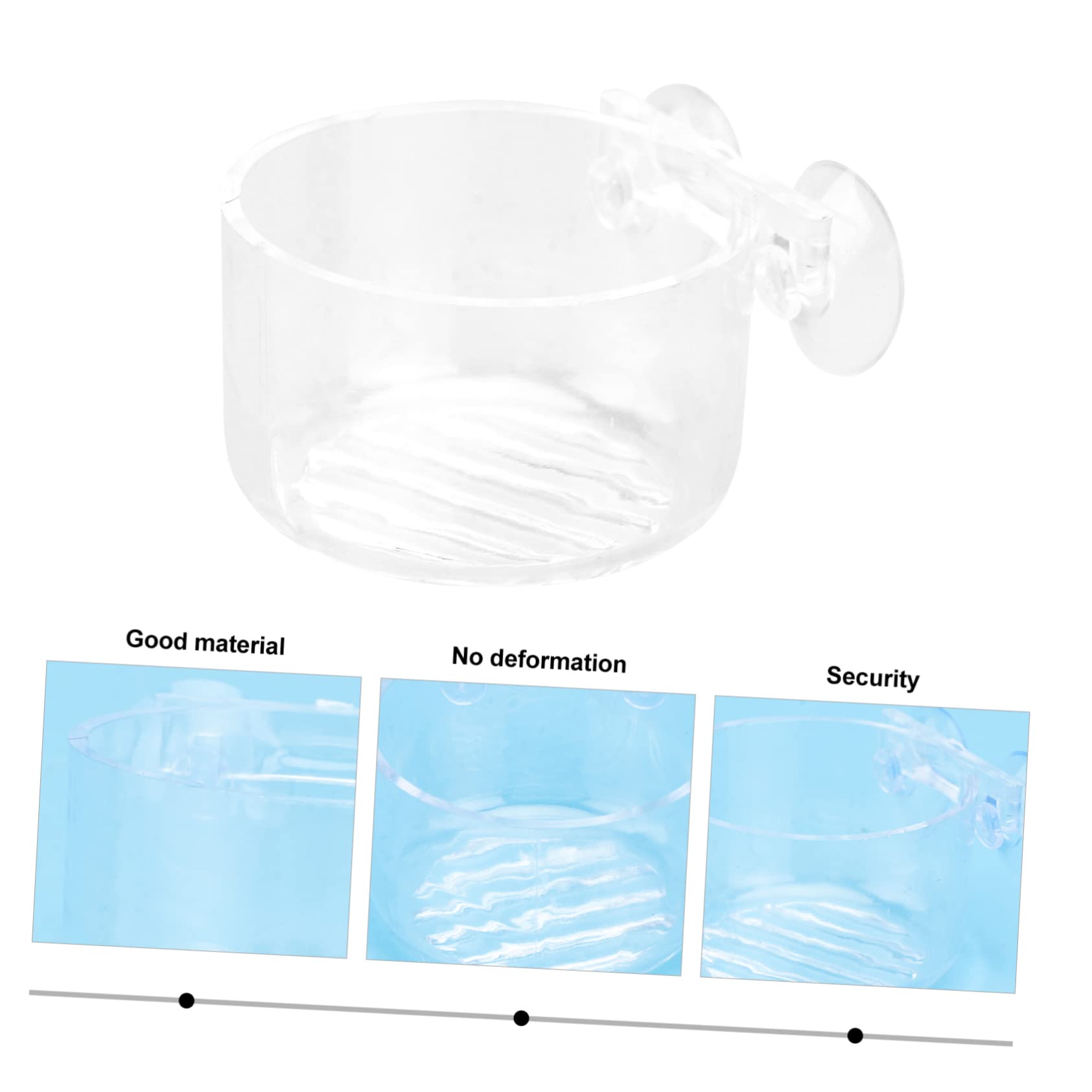 GANAZONO 2pcs Fish and Shrimp Feeder Fish Bowl Suction Cup Fish Food Feeding Cup Aquatic Automatic Pet Feeder Removable Wall Hooks Tanks Air Pump for Aquarium Container Transparent Acrylic