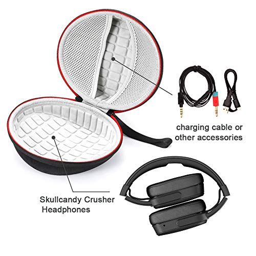 Hard Carrying Case for Skullcandy Crusher, Skullcandy Hesh 3 Bluetooth Wireless Over-Ear Headphones, Travel Carrying Storage Bag - Black