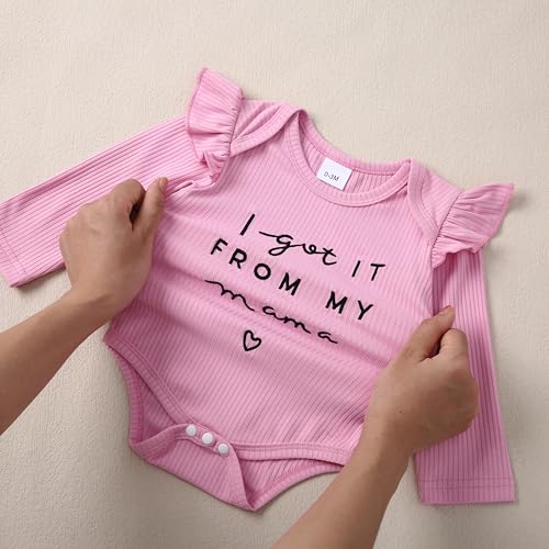 Image of DISAUR Baby Girls Clothes Newborn Infant Baby Girls Outfit Long Sleeve Ruffle Romper Floral Pants Headband Sets 0-18 Months