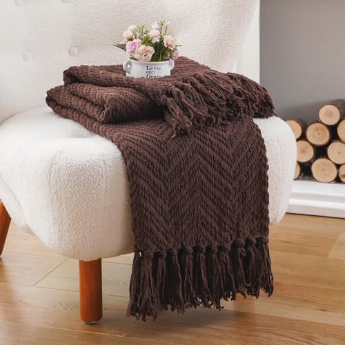 Image of BATTILO HOME Dark Brown Throw Blanket for Couch, Super Soft Cozy Warm Chocolate Throw for Twin Bed, Living Room Chair Bed Sofa Home Decor, 60 inch x 80 inch