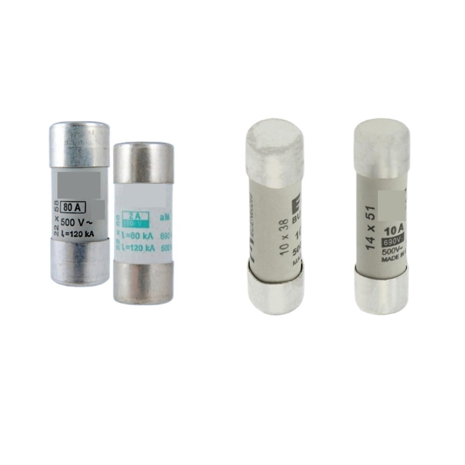 HYUJNAFZR Equipment Fuse C10G 0.5-50A 400-500V Cylindrical Grade(C10G10)