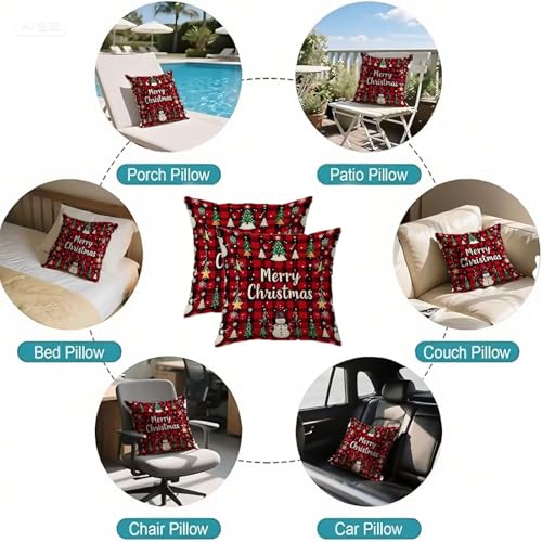 Housse de coussin Noël 65x65 imperméable pour canapé de salon