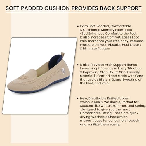 Image of DOCTOR EXTRA SOFT Flexible Memory Foam Women's Shoes for Walking Gym Training | Casual Sports,Slip-On,Lightweight Lace up Jutis Bellies Classy Ballerina for Ladies and Girls New-D-1003