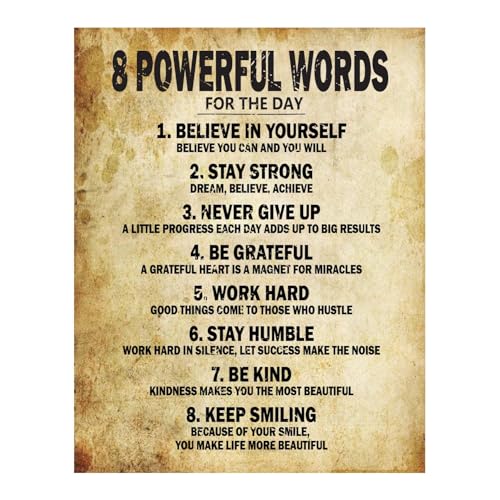 Motivational Quotes 8 Powerful Words for the day Poster Thick